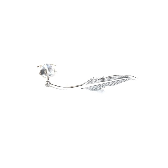 1PC 925 Sterling Silver Feather Helix Ear Climber Ear Crawler Stud Earring - Picture 3 of 11